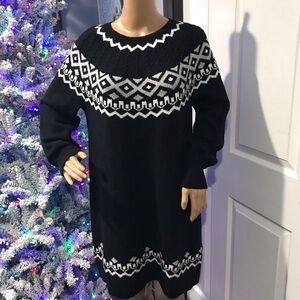 LOFT Black and White Knit Dress